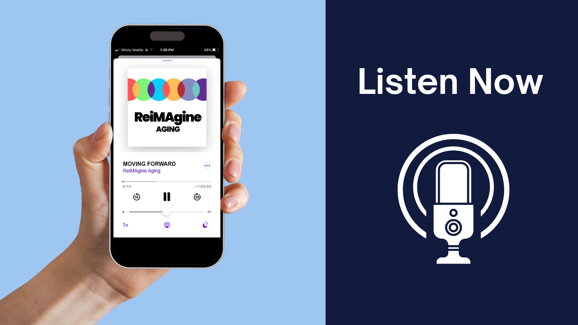 Listen to the podcast ReiMAgine Aging on Spotify, Apple Podcasts, or reimagineaging.net.