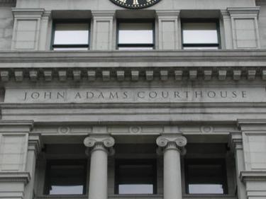 Plaque on the John Adams Courthouse