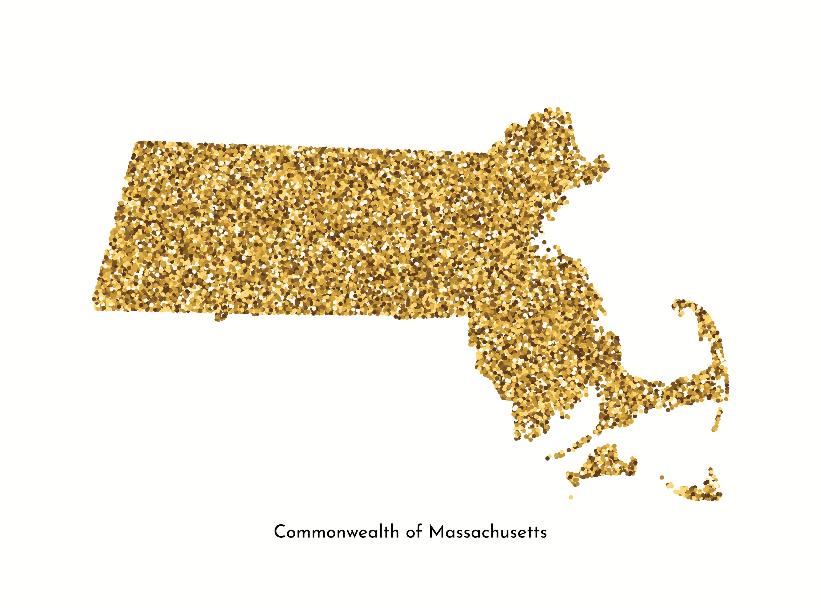 A picture of the outline of the state of Massachusetts
