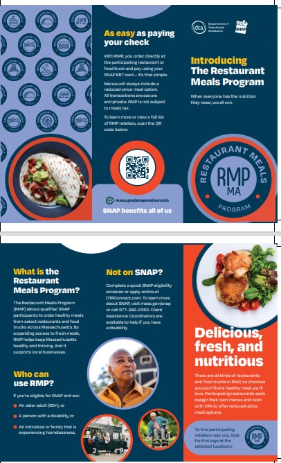 SNAP Restaurant Meals Program (RMP) Flyer for Vendors - English