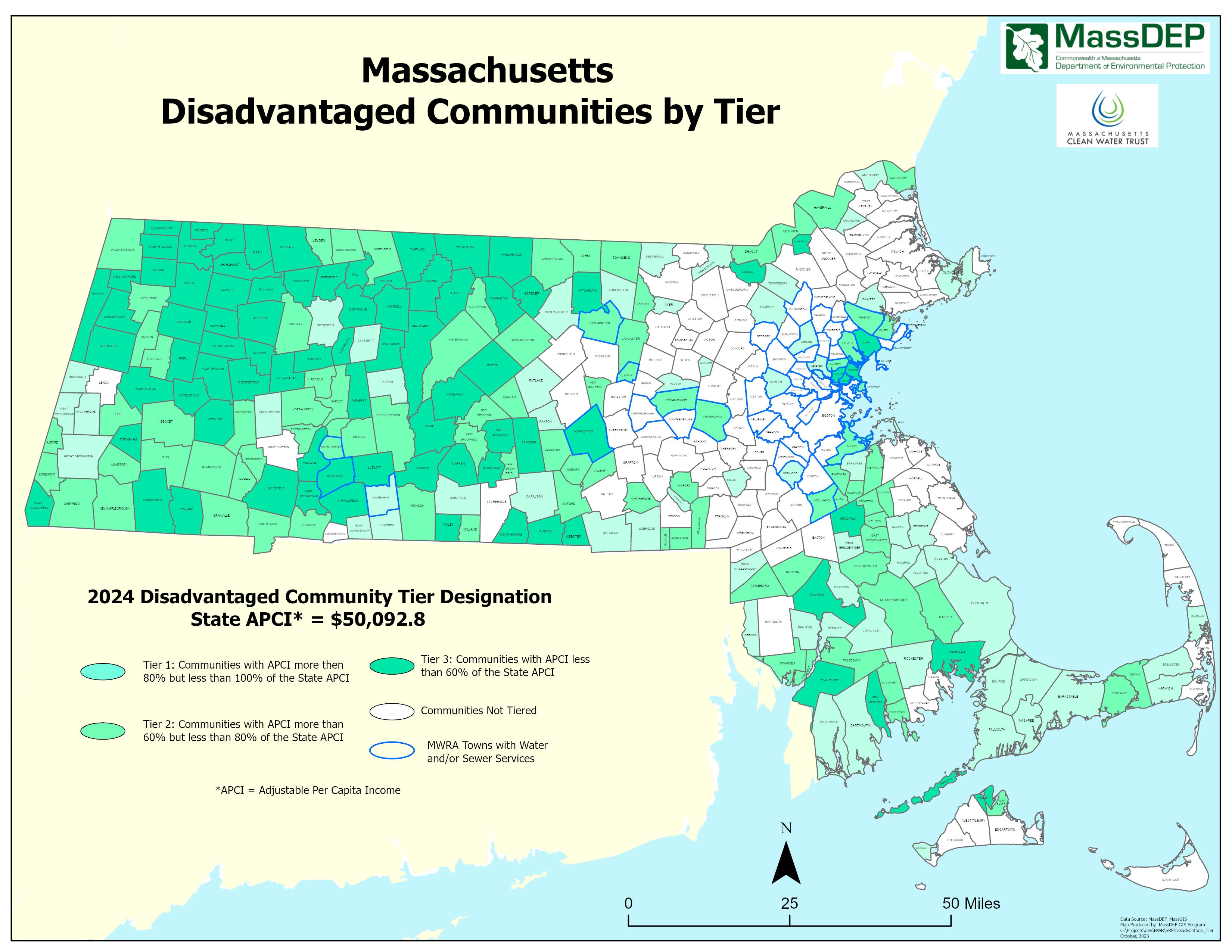 Disadvantaged Community Map by Tier 2024