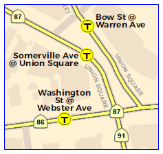 Sample of MBTA Bus Routes and Stops