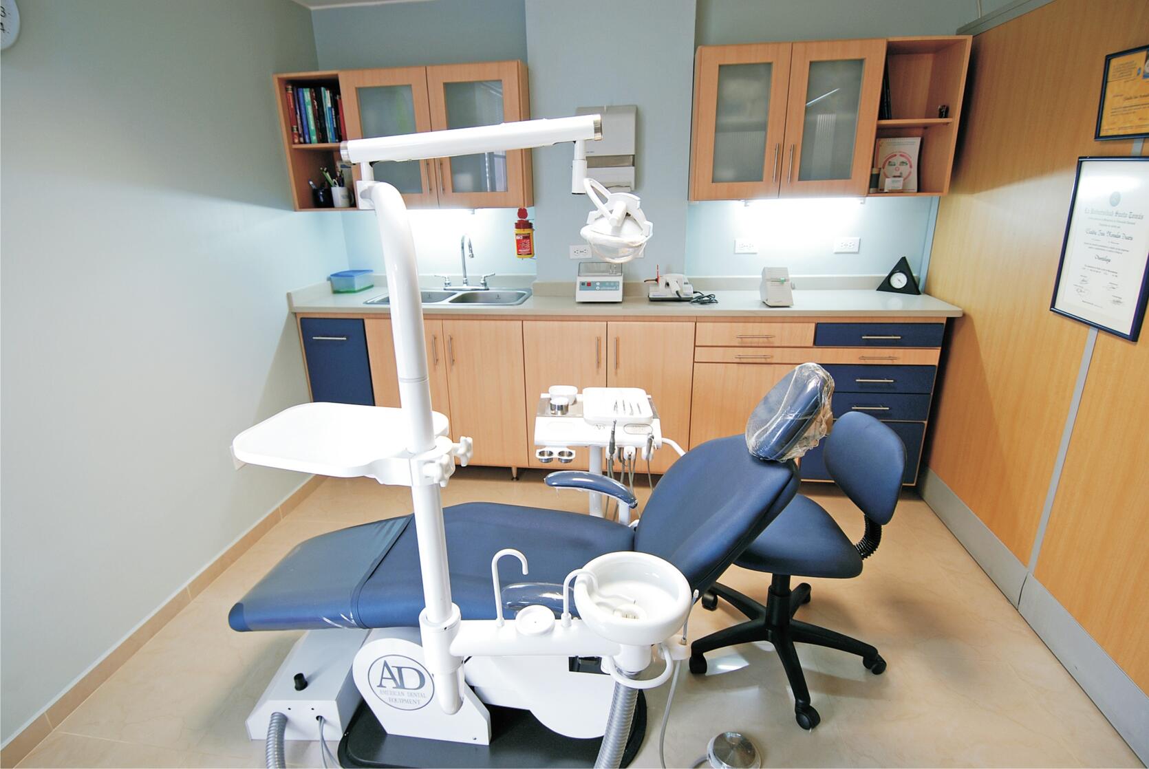 A dentist's chair in office