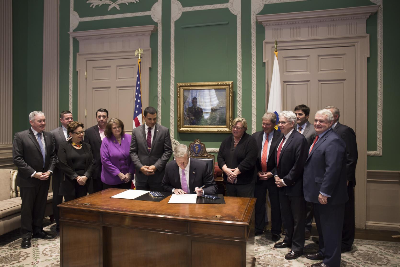 Governor Baker signs bond bill.