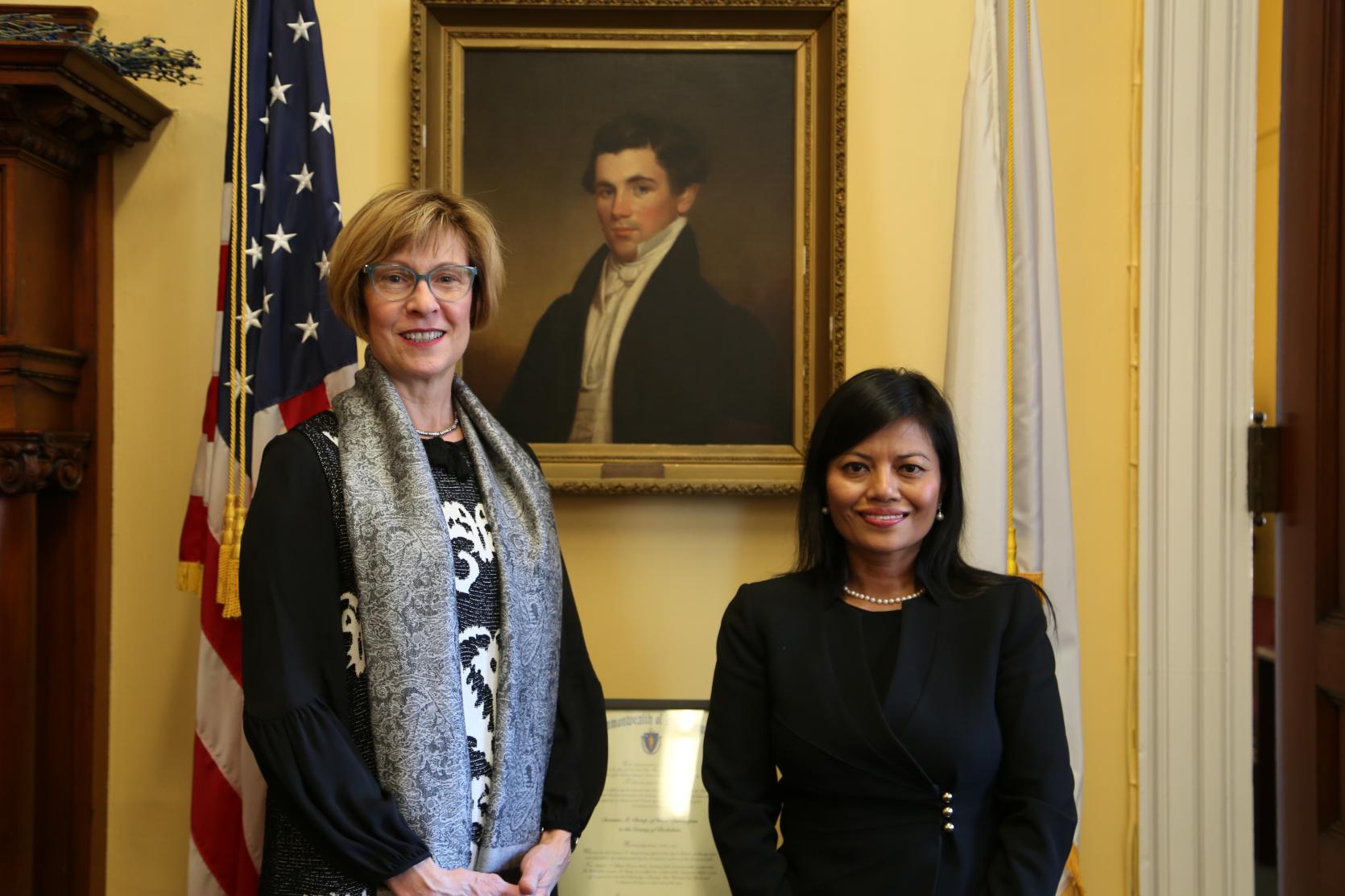 State Auditor Suzanne M. Bump with Vanna Howard, her appointee to the Asian American Commission.