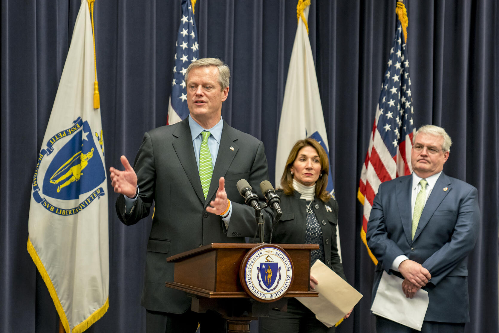 Governor Baker, Lt. Governor Polito, and Secretary Heffernan announce FY19 budget proposal.