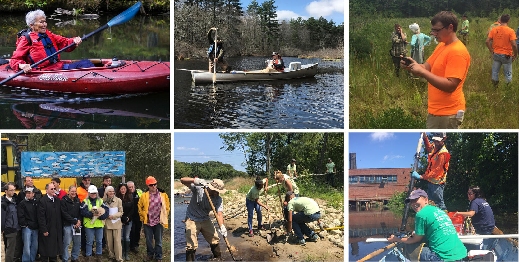 Six photos showing DER and partners in action.