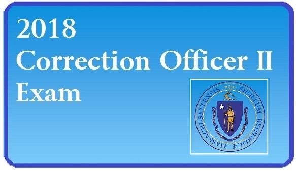 Announcement of 2018 Correction Officer II Exam and image of Massachusetts State Seal
