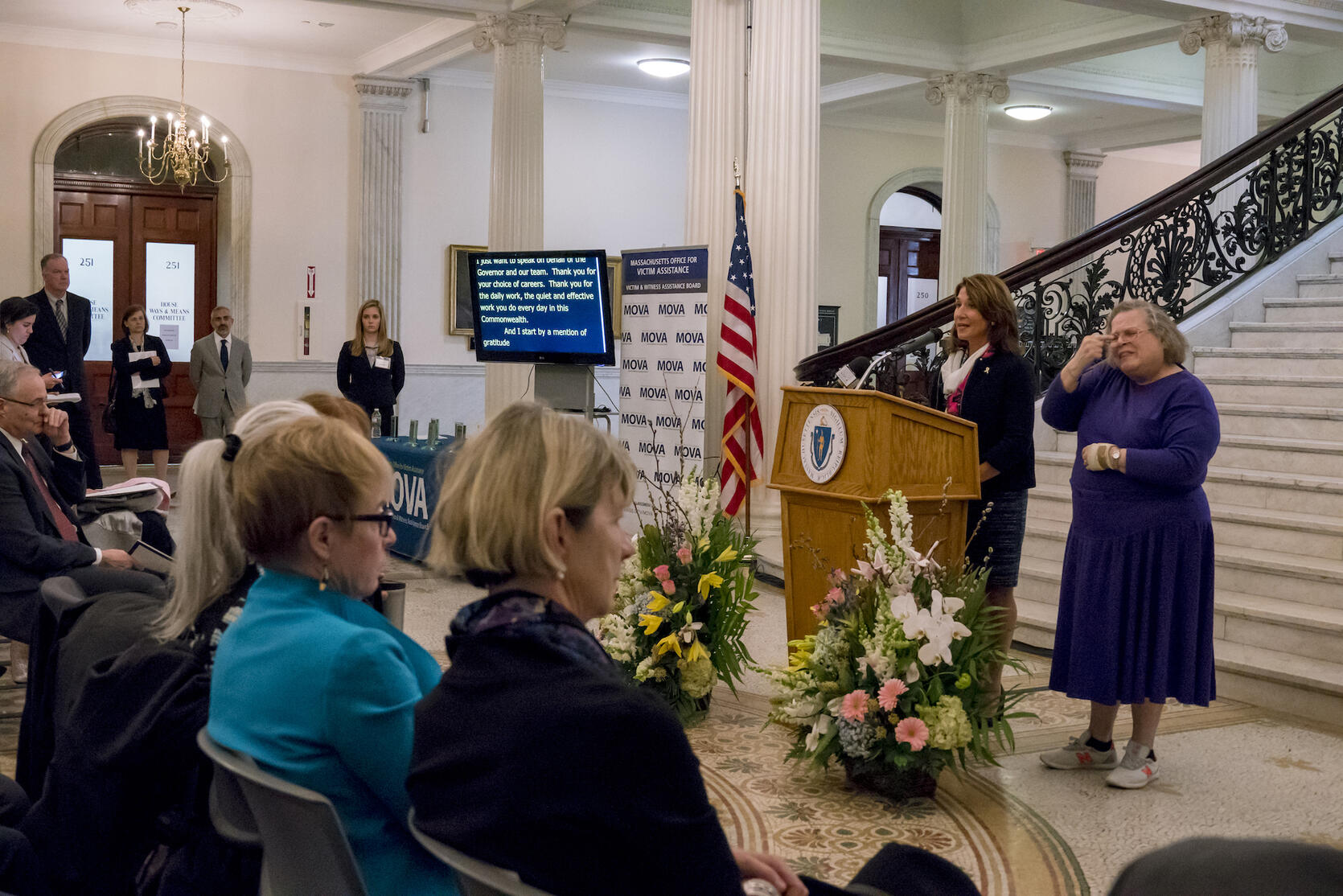 Lt. Governor Polito announces Community Impact Discussions during MOVA's Victim Rights Month Awards Ceremony.