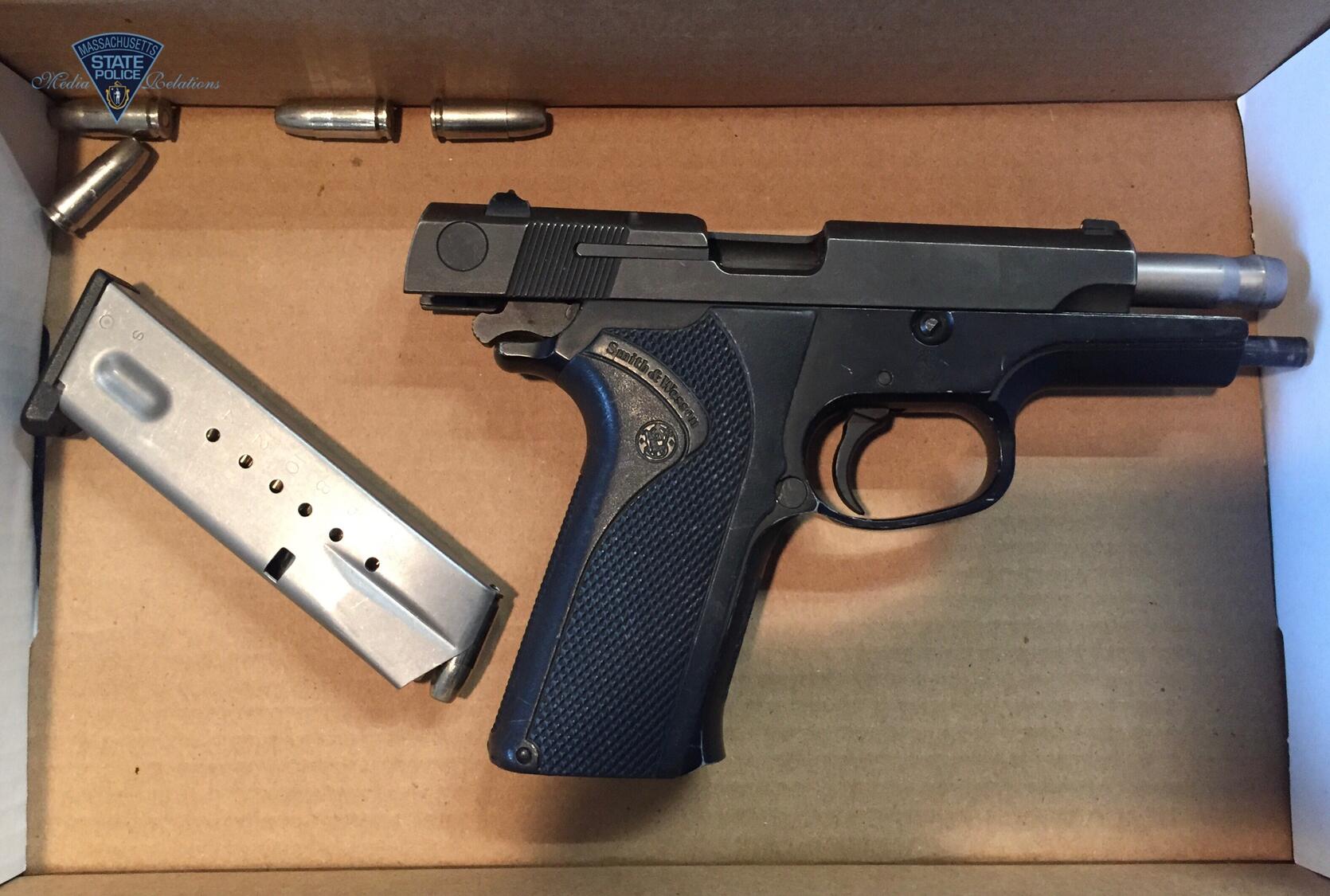 Smith & Wesson Large Capacity Firearm Seized on Traffic Stop in Dedham