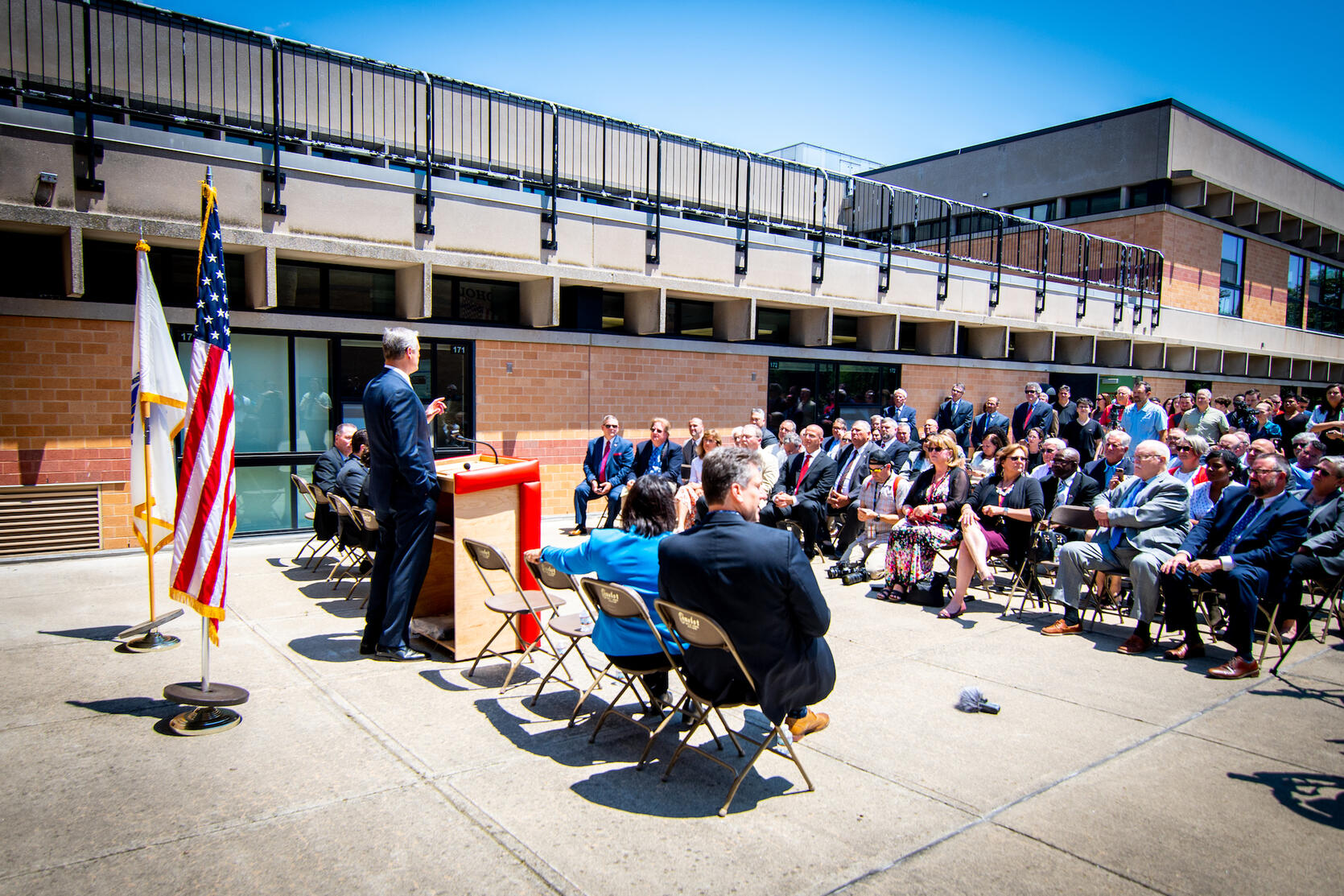 Governor Baker an Salem High School announcing Skills Capital Grants.