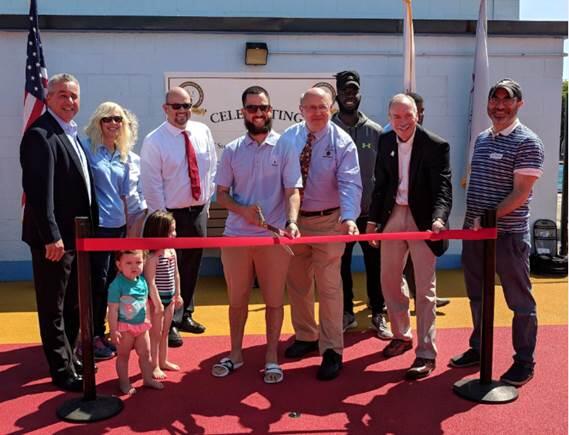 Massachusetts Department of Conservation and Recreation Commissioner Leo Roy joined with state and local officials to celebrate the opening of the new Allied Veterans Memorial spray deck in the City of Everett
