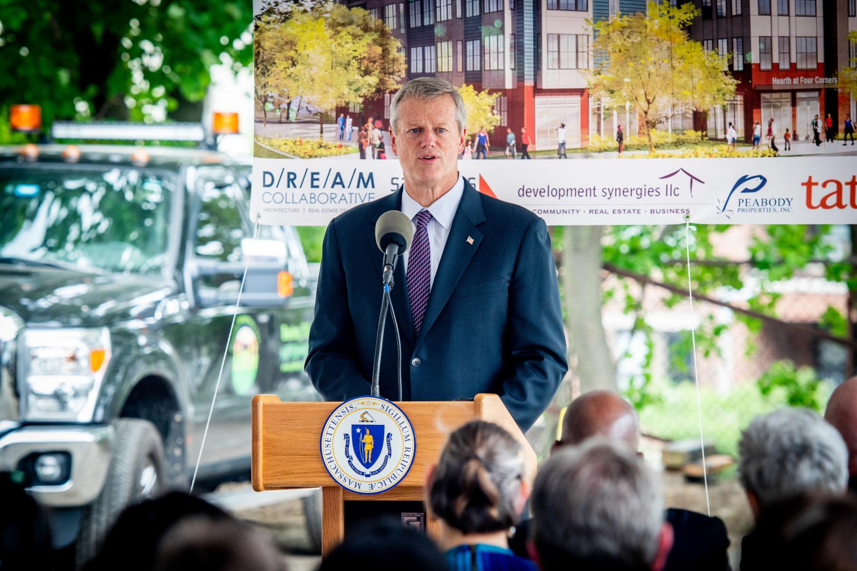 Governor Baker announcing this year’s affordable rental housing awards.