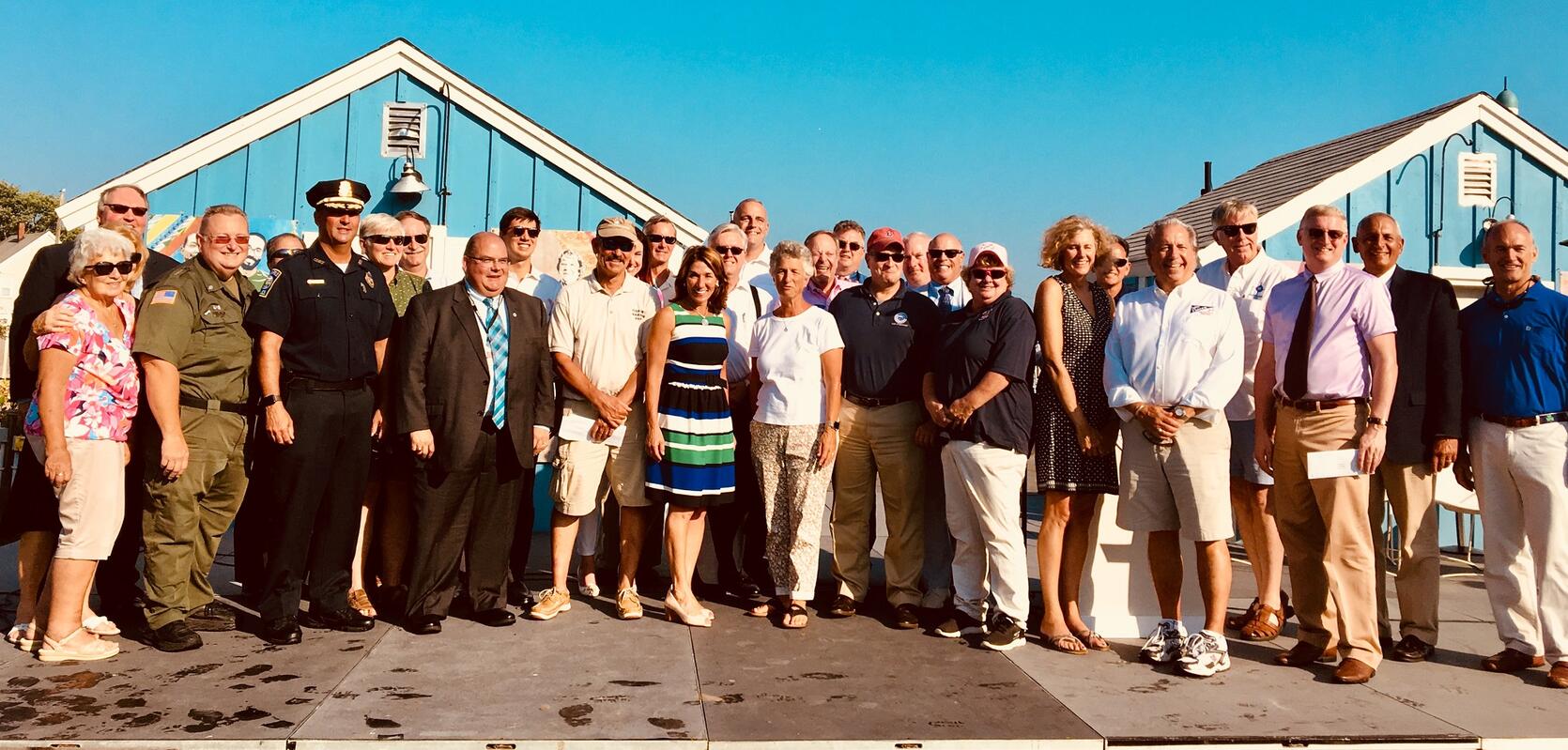 Lt. Governor Karyn Polito visited Hyannis to announce $3.6 million in dredging grants to 10 communities.