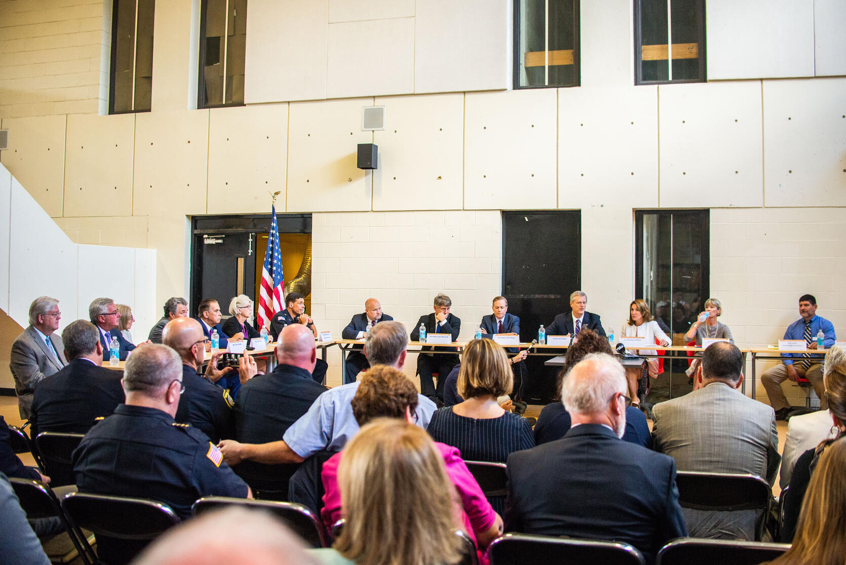 Governor Baker and Lieutenant Governor Polito hold roundtable about school safety and security.
