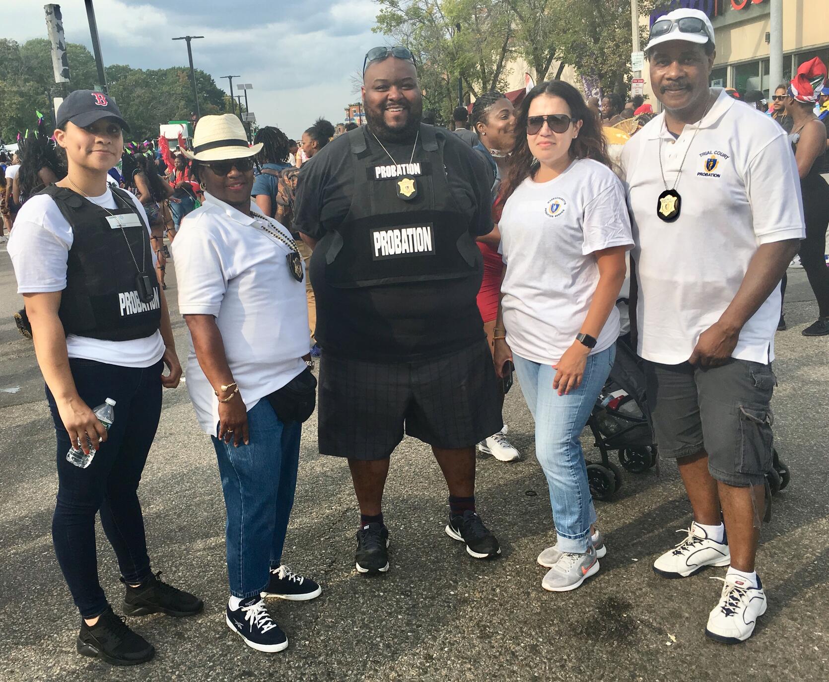 Left to right are probation employees Jessica Pina, Lisa Butler, Joe Robles, Wendy Pena, and Ronald Whitehead.  ​