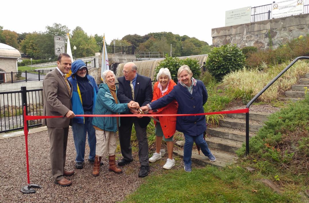 Centennial Dam ribbon cutting
