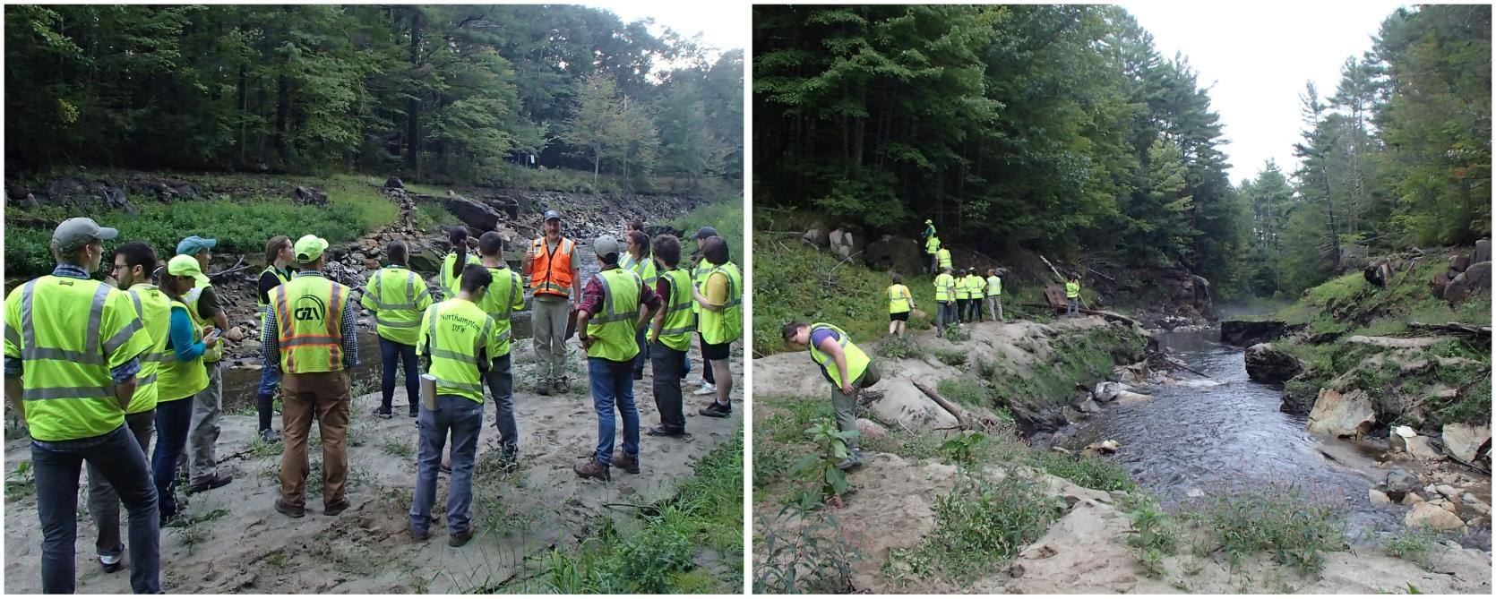 DER and Dam Removal Practicum students visit the site of recent dam removal