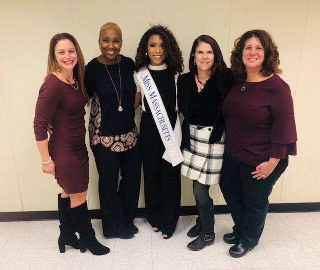 Lowell District Probation Officer Jennifer Kirchner, Middlesex (Lowell) Superior Probation Officer Kimberly Bowden, Miss Massachusetts Gabriela "Gabby" Taveras, Worcester Probate and Family Assistant Chief Probation Officer Kathleen Michaud, and Middlesex (Lowell) Juvenile Probation Officer Kristen Pepin. 