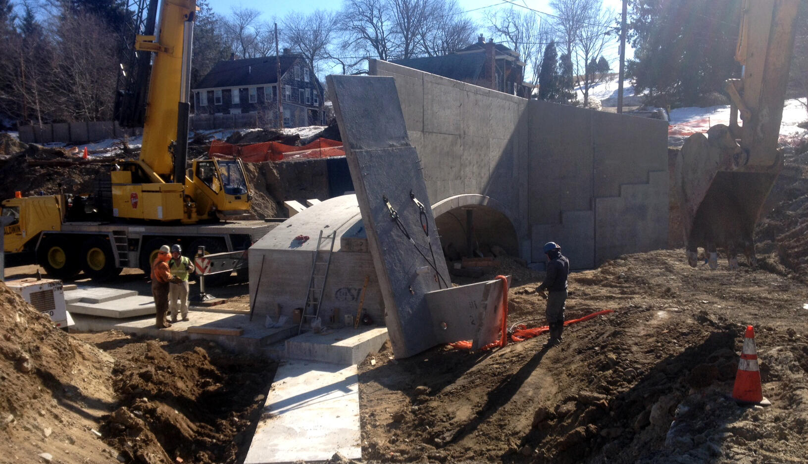 Culvert being installed