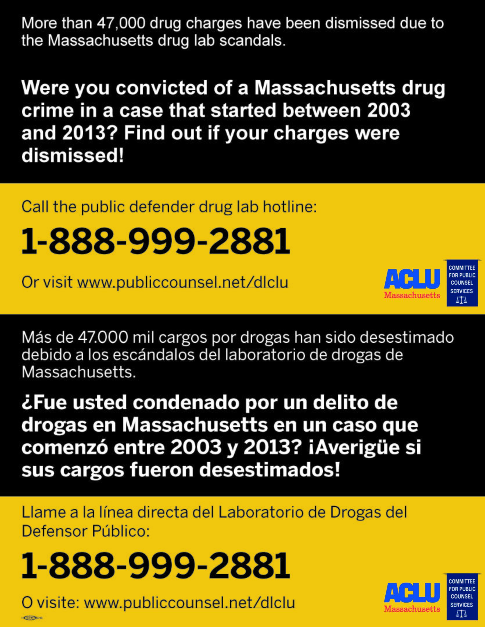 ACLU Drug Lab Litigation Flyer