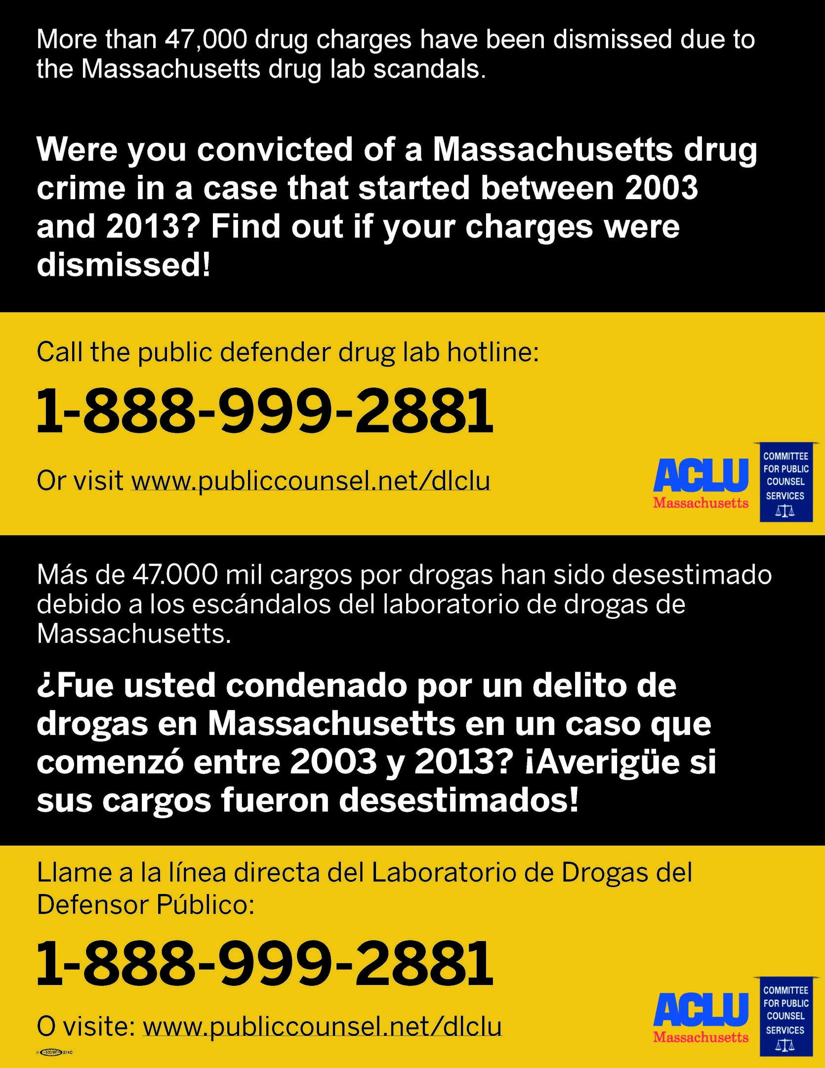 ACLU Drug Lab Litigation Flyer