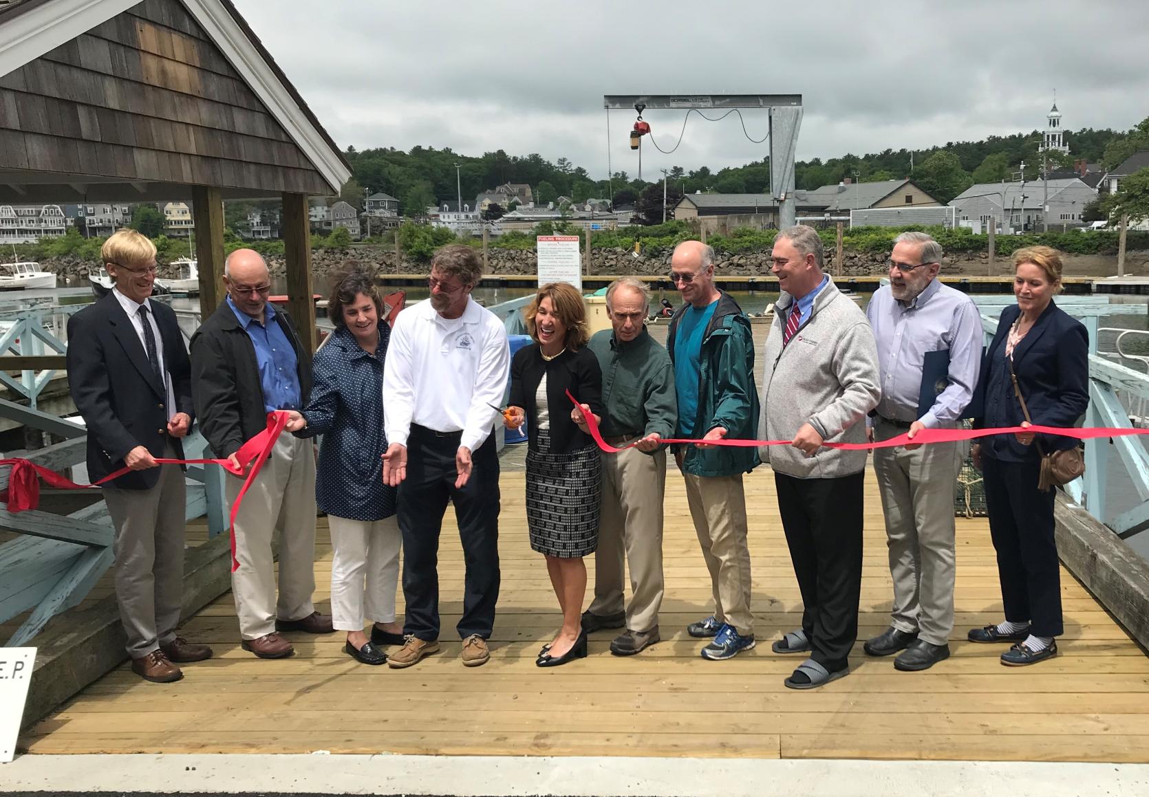 Lt. Governor Karyn Polito joined Manchester-by-the-Sea Town Administrator Greg Federspiel, Harbormaster Bion Pike, and other local leaders to celebrate the re-opening of Morss Pier.