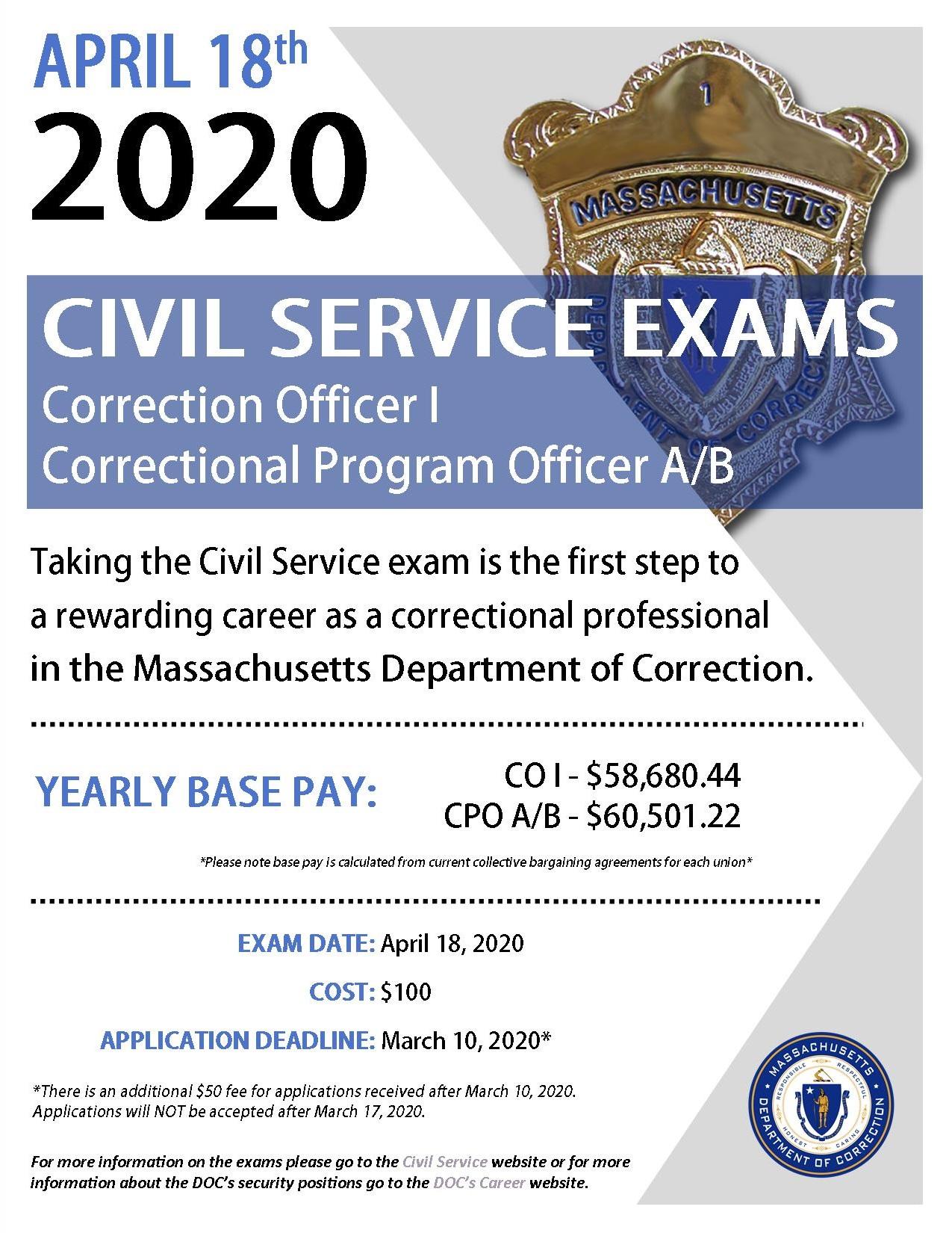 April 18, 2020 Civil Service Exams Flyer