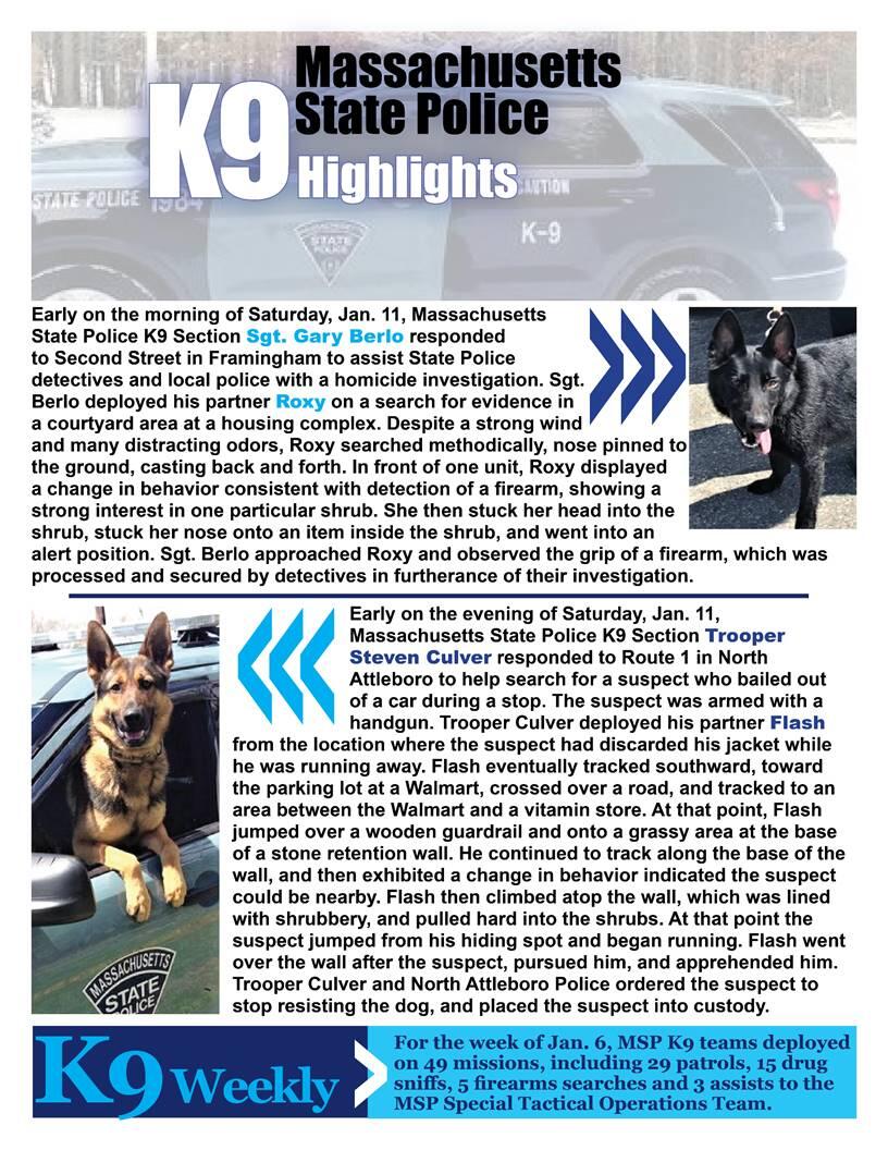 Massachusetts State Police K9 Highlights