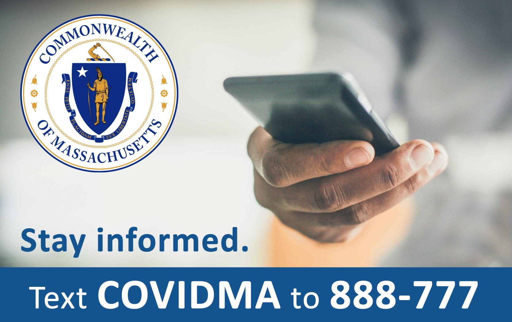 Stay informed. Text COVIDMA to 888-777.