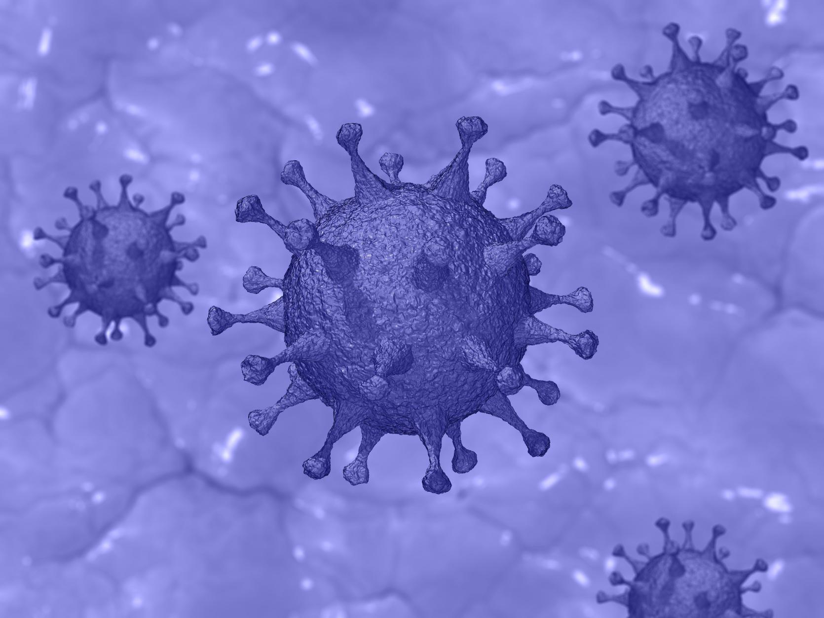 A graphic depicting a coronavirus