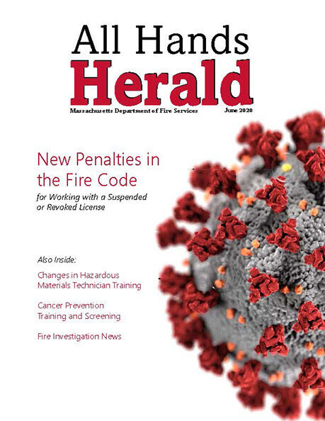 Cover of June 2020 issue of All Hands Herald. Close up coronavirus.