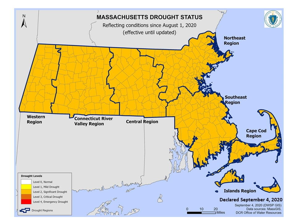 Massachusetts Drought Map August