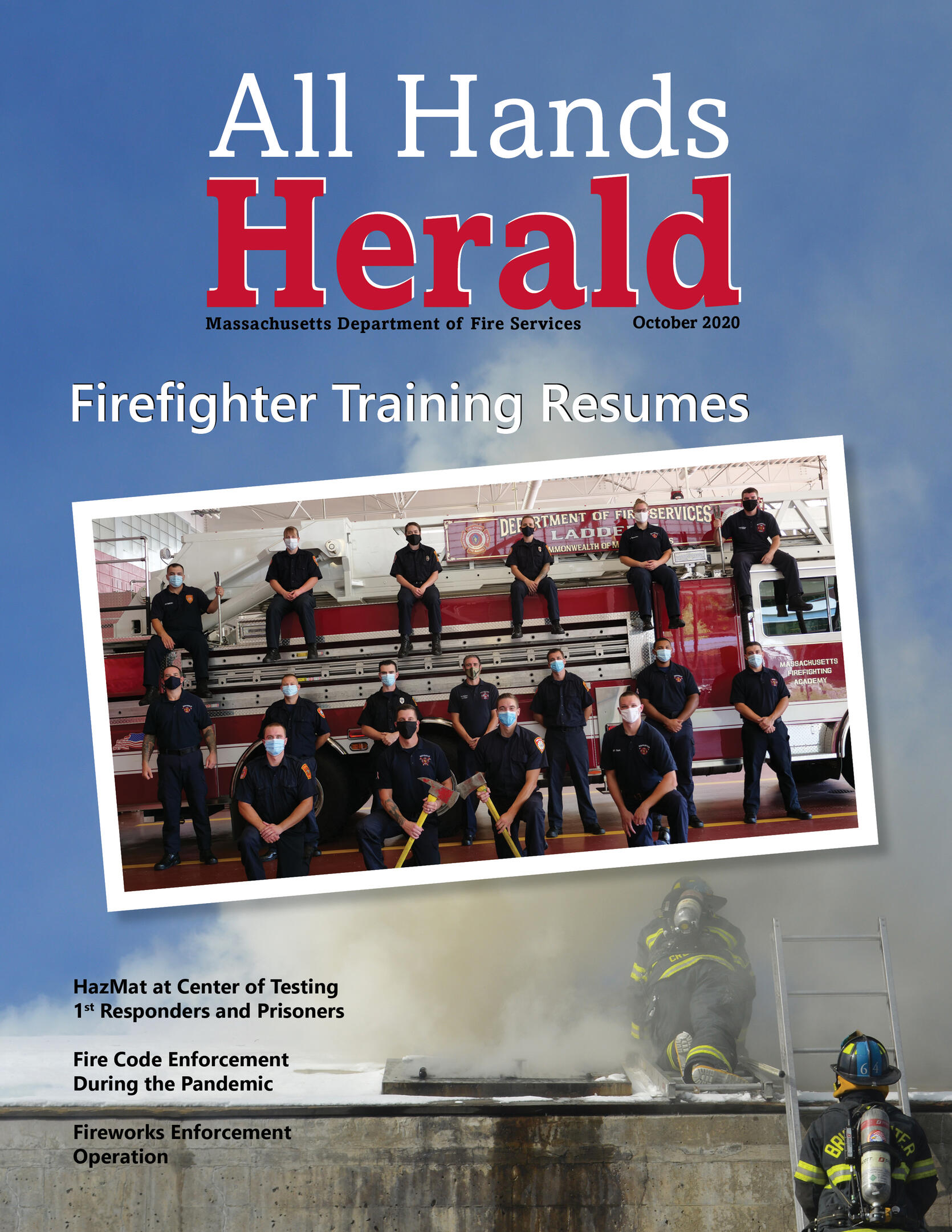 Cover of the October 2020 All Hands Herald featuring graduation picture of recruit class.