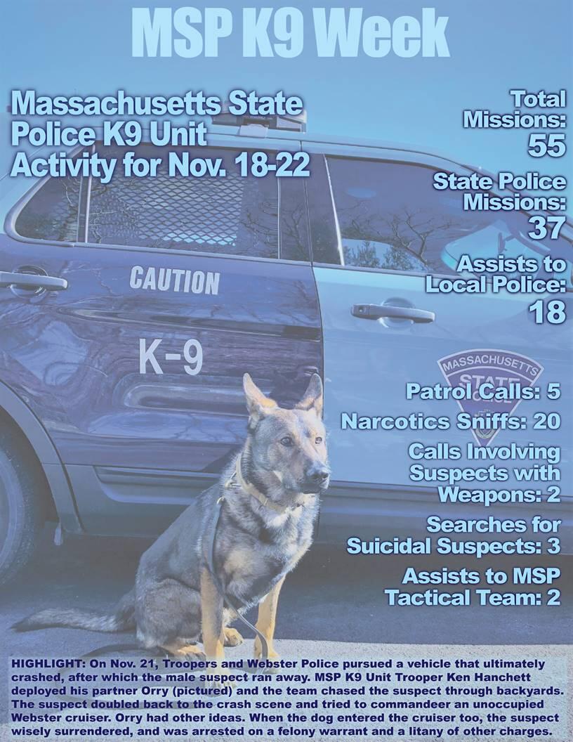 MSP K9 Week November 18-22, 2020