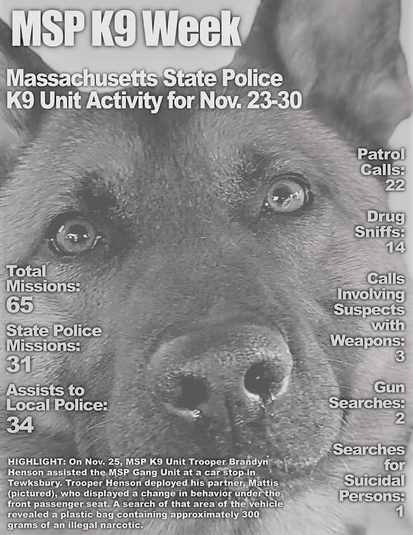 MSP K9 Week November 23-30, 2020