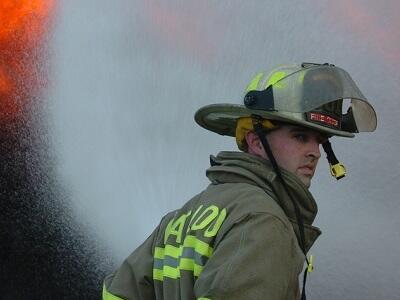 Fire Chief observing a practice