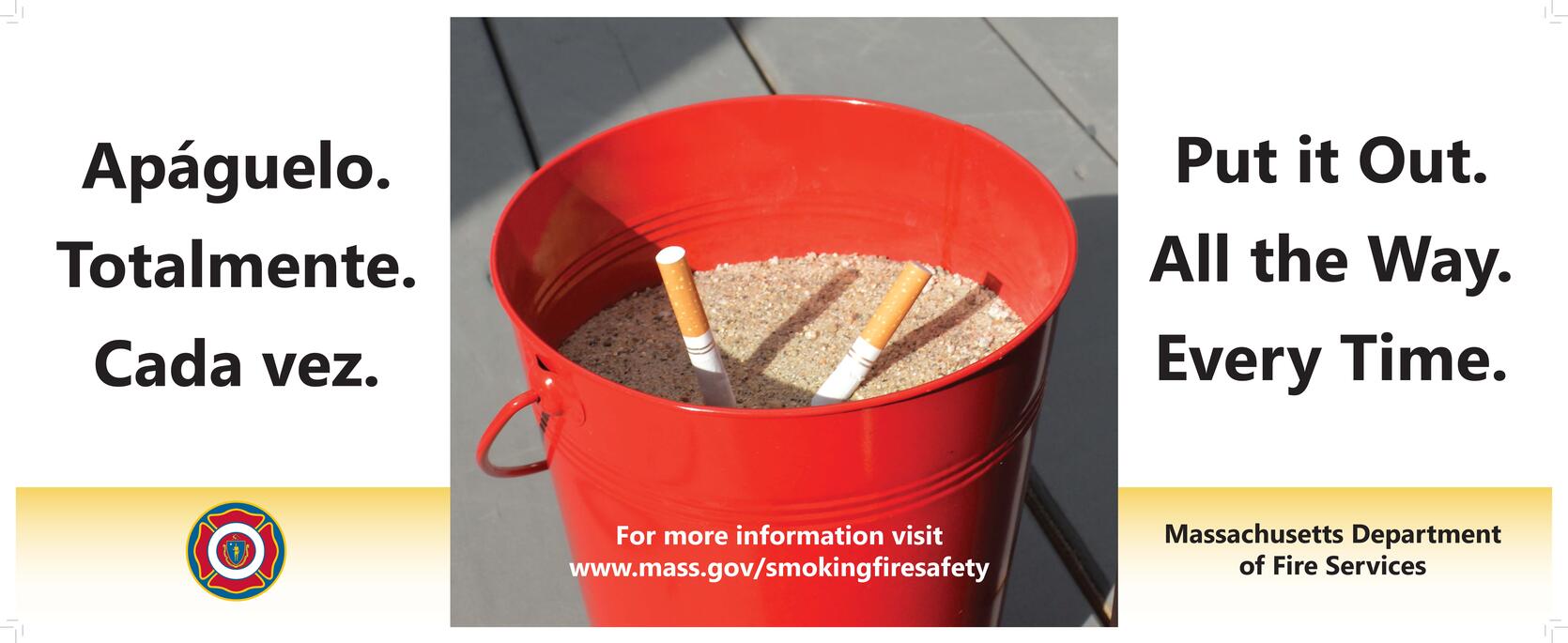 Smoking Fire Safety Bi-Lingual Transit Ad