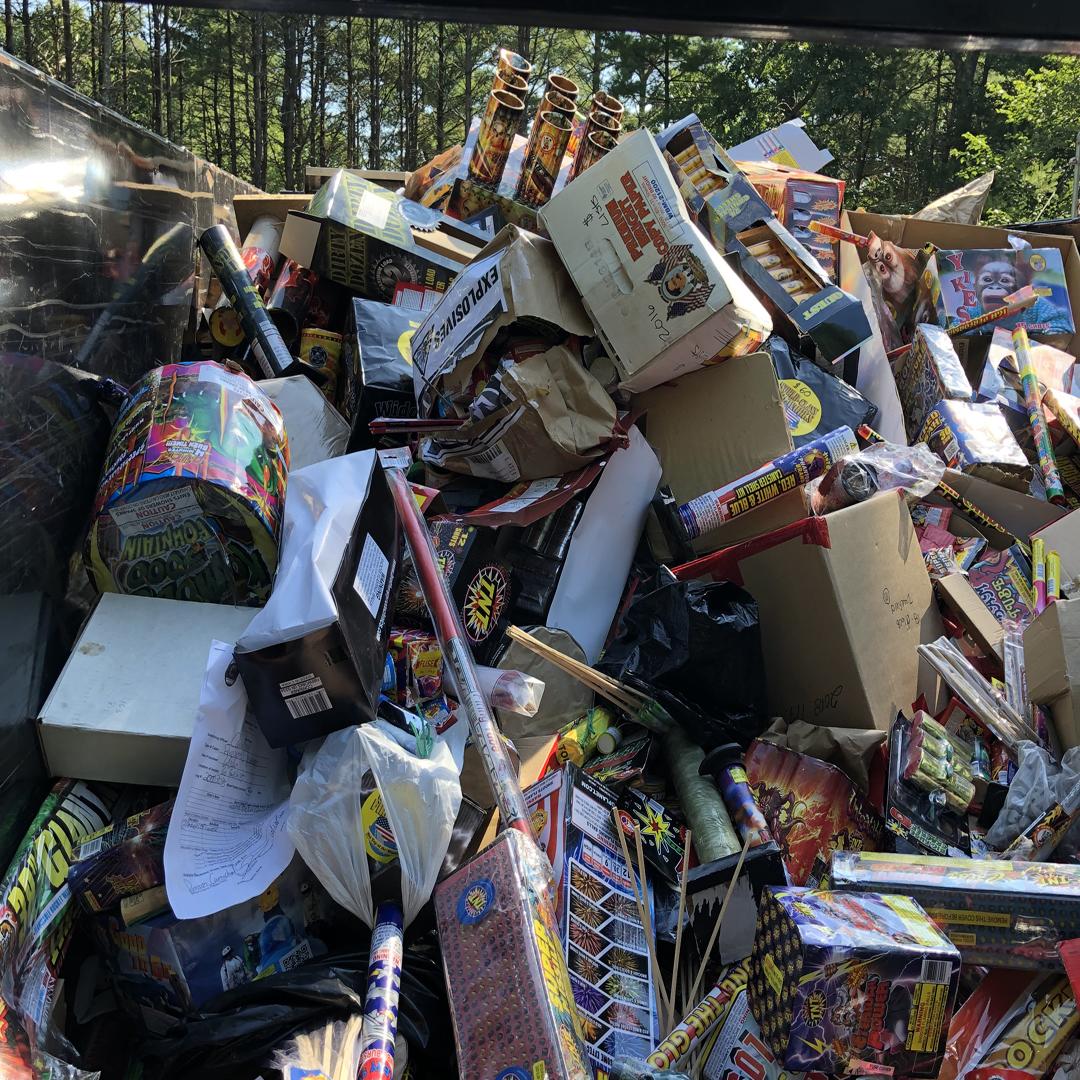 Pile of confiscated fireworks
