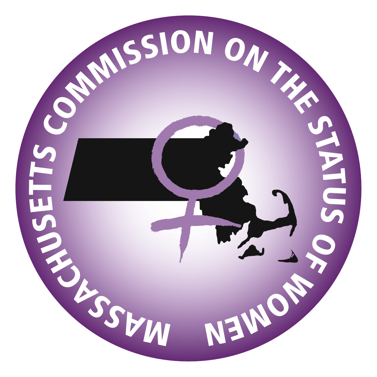 Massachusetts Commission on the Status of Women Logo in purple