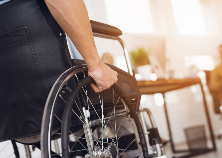 An image on a person in a wheelchair.