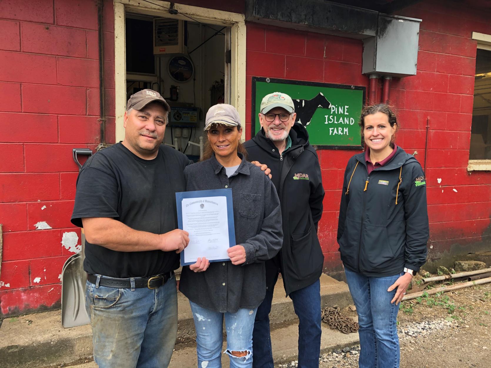 Massachusetts Department of Agricultural Resources (MDAR) Commissioner John Lebeaux and Deputy Commissioner Ashley Randle visit Pine Island Farm in Sheffield and other dairy farms in celebration of June as “Massachusetts Dairy Month”. 