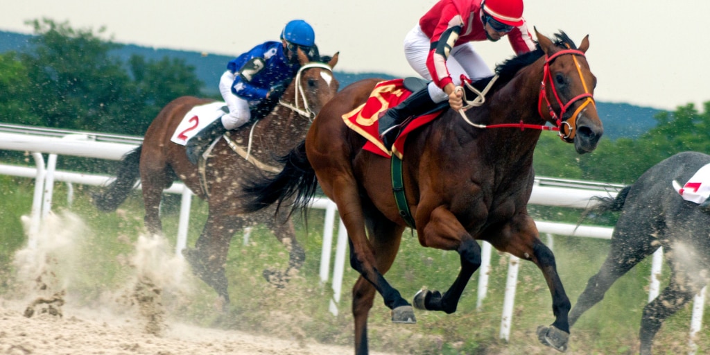 An image of a horse race.