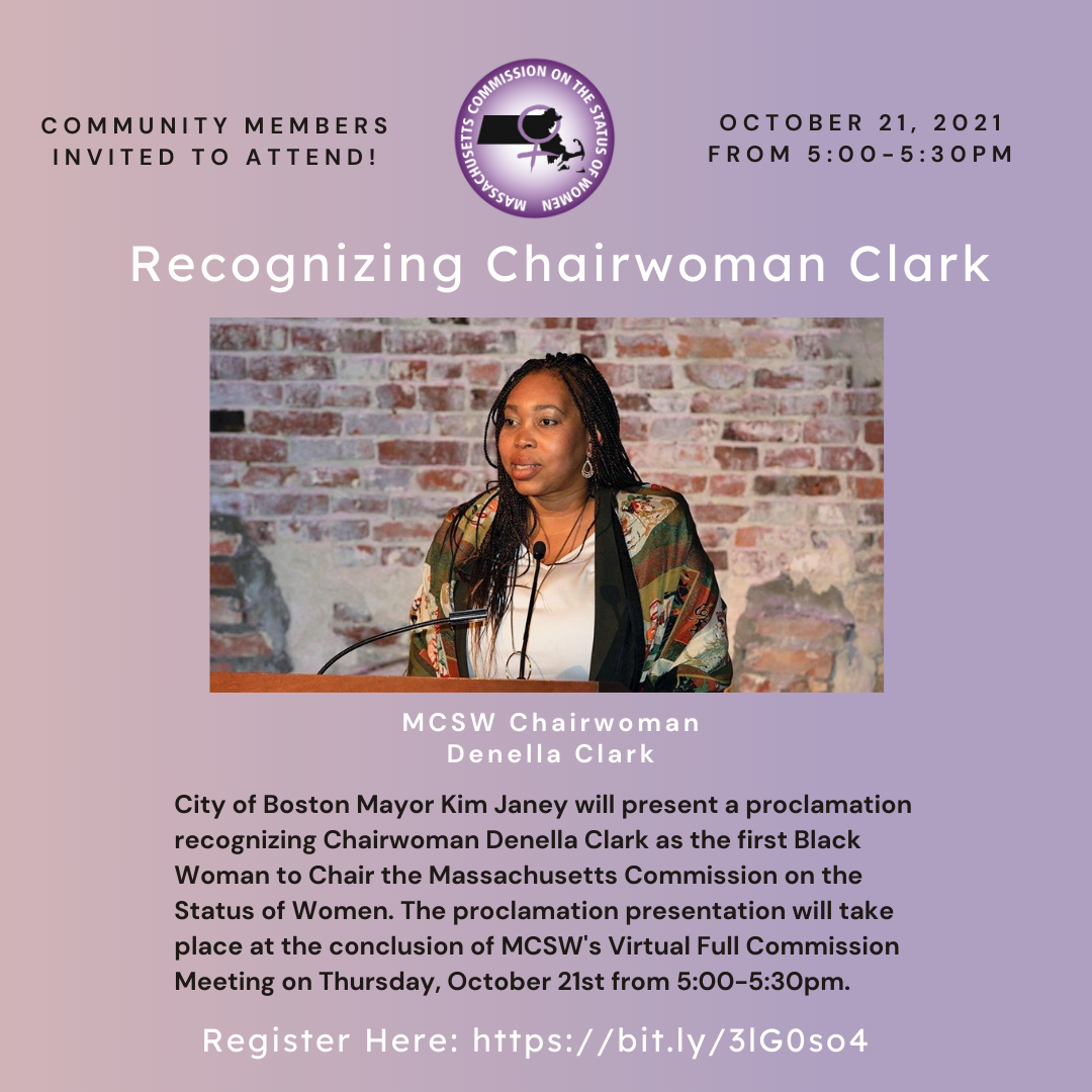 Graphic that reads, Recognizing Chairwoman Clark" with the text shared below in the main context verbatim