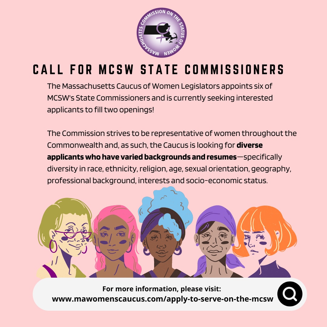 graphic that reads, "Call for MCSW State Commissioners" with the same information shared below within the context of this news posting