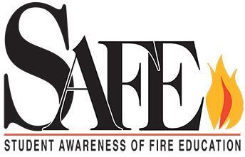 Logo with words "Student awareness of fire education"