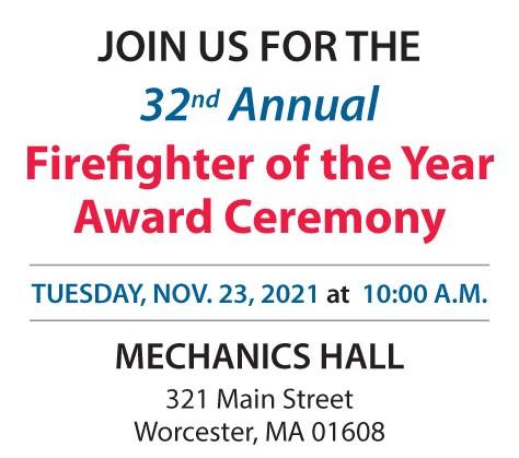 An invitation to the 32nd annual Firefighter of the Year awards