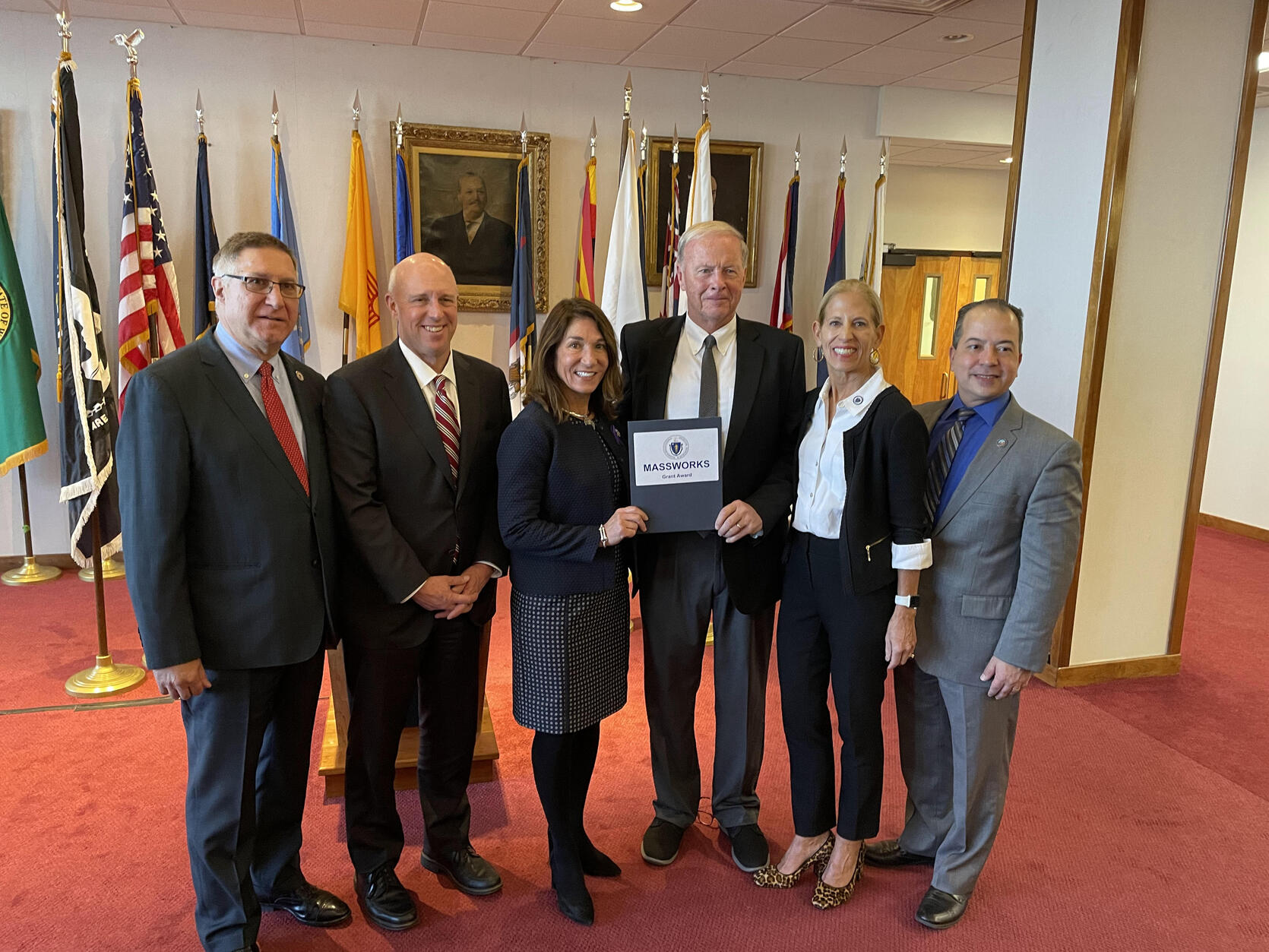 Lt. Governor Polito and Secretary Kennealy in Fall River to award MassWorks grant.
