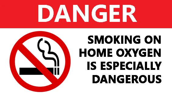 No smoking symbol with oxygen warning