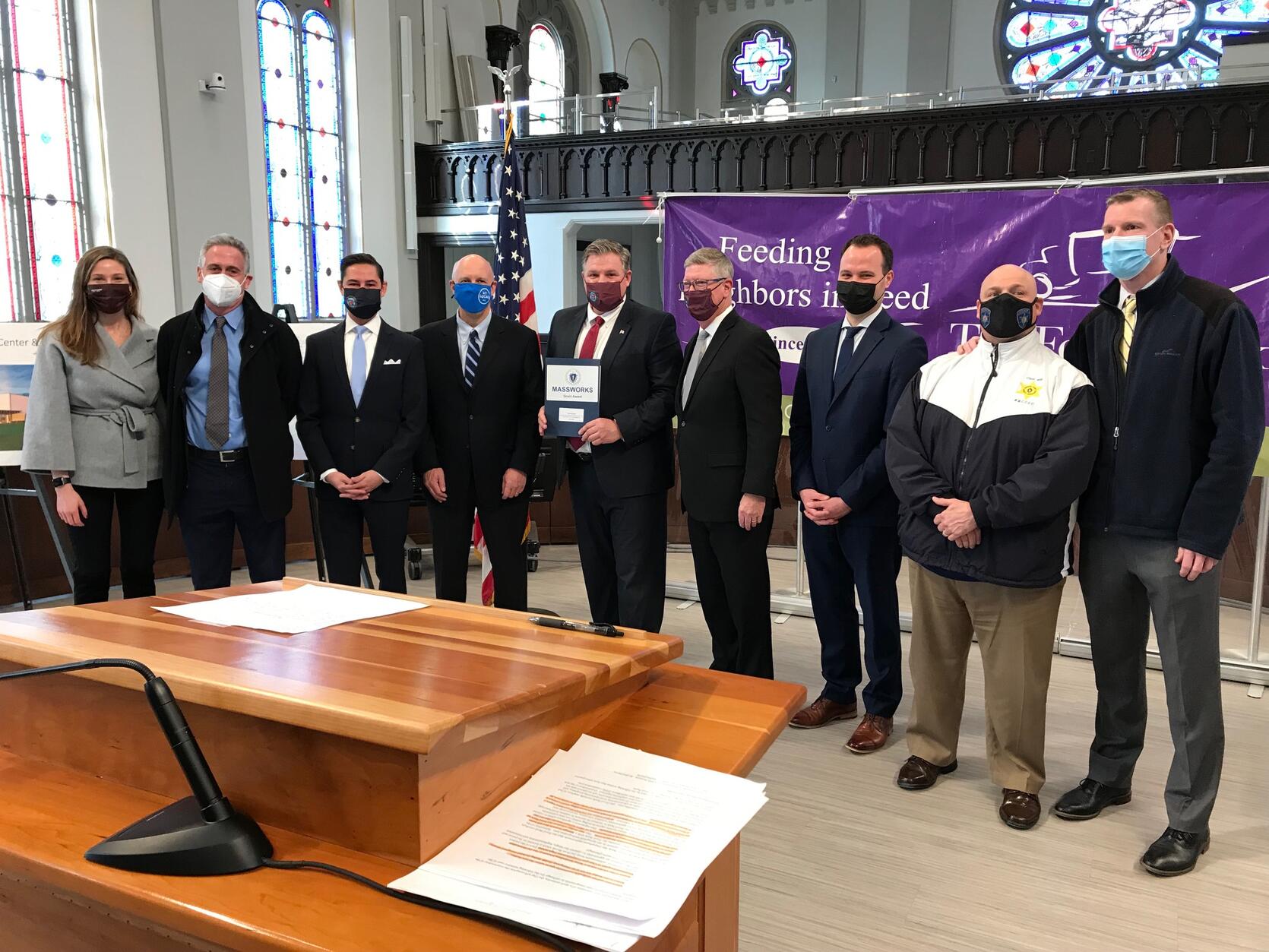 Secretary Kennealy in Chicopee to celebrate a MassWorks award.